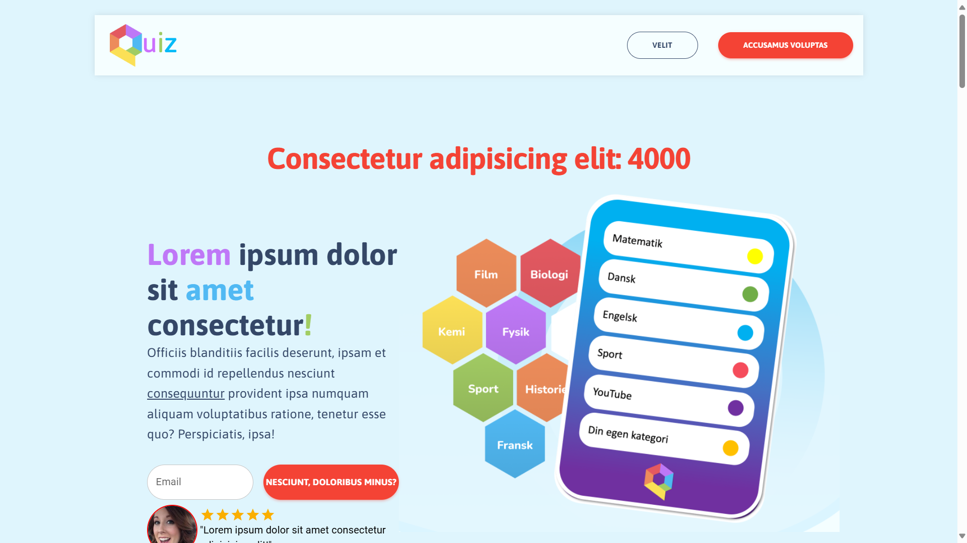 Quiz Landing Page